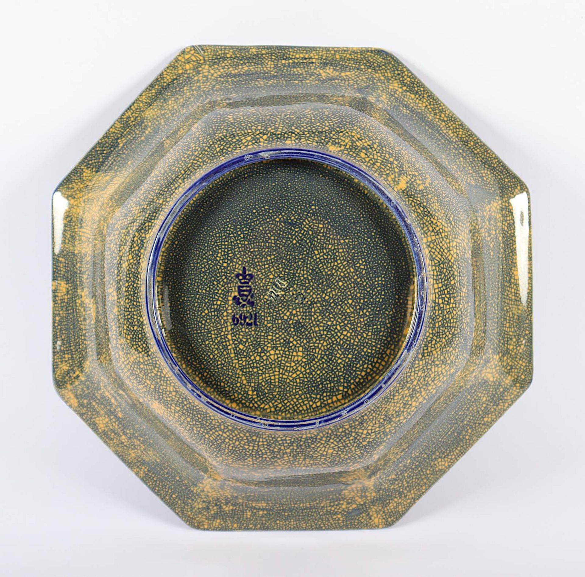 SCHALE, Keramik, polychrom bemalt, - Bild 2 aus 2