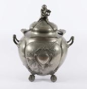 JUGENDSTIL-BOWLE, Zinn,