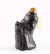 SNUFF BOTTLE, schwarze Koralle,