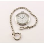 HERRENTASCHENUHR MIT KETTE, Edelstahl,