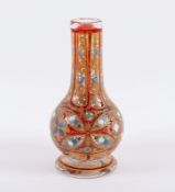 VASE, farbloses Glas, polychrom