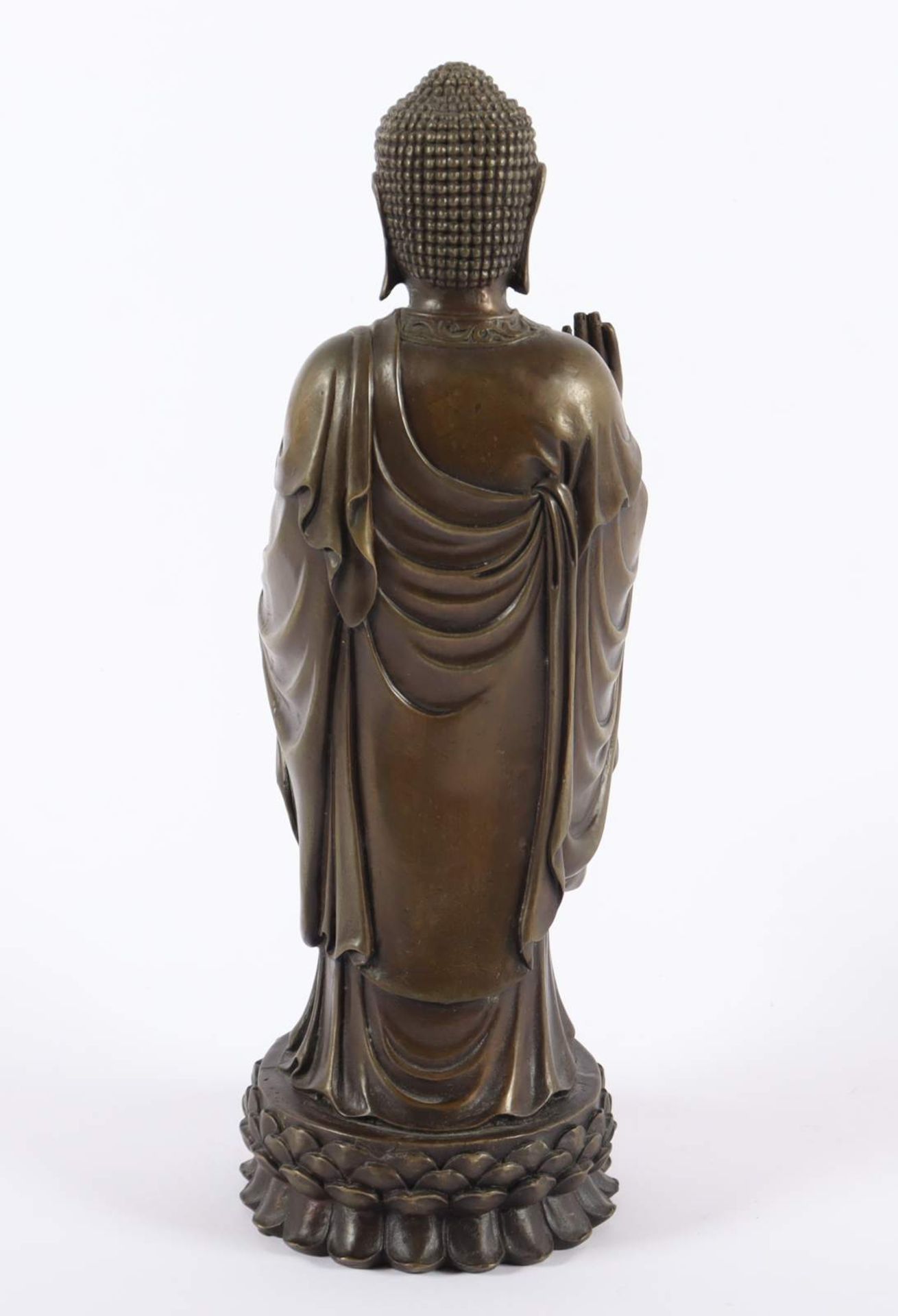 STEHENDER AMIDA-BUDDHA, Bronze, braun - Bild 2 aus 3