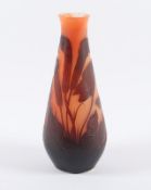 VASE, farbloses, satiniertes Glas,