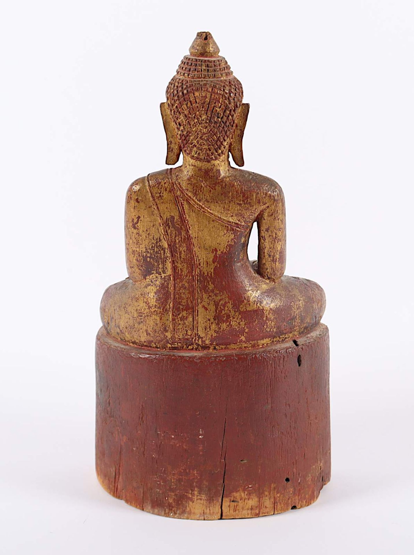 BUDDHA SHAKYAMUNI, Holz, über Rotlack - Bild 2 aus 2