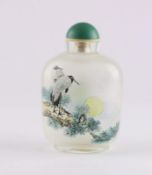 SNUFF BOTTLE MIT HINTERGLASMALEREI,