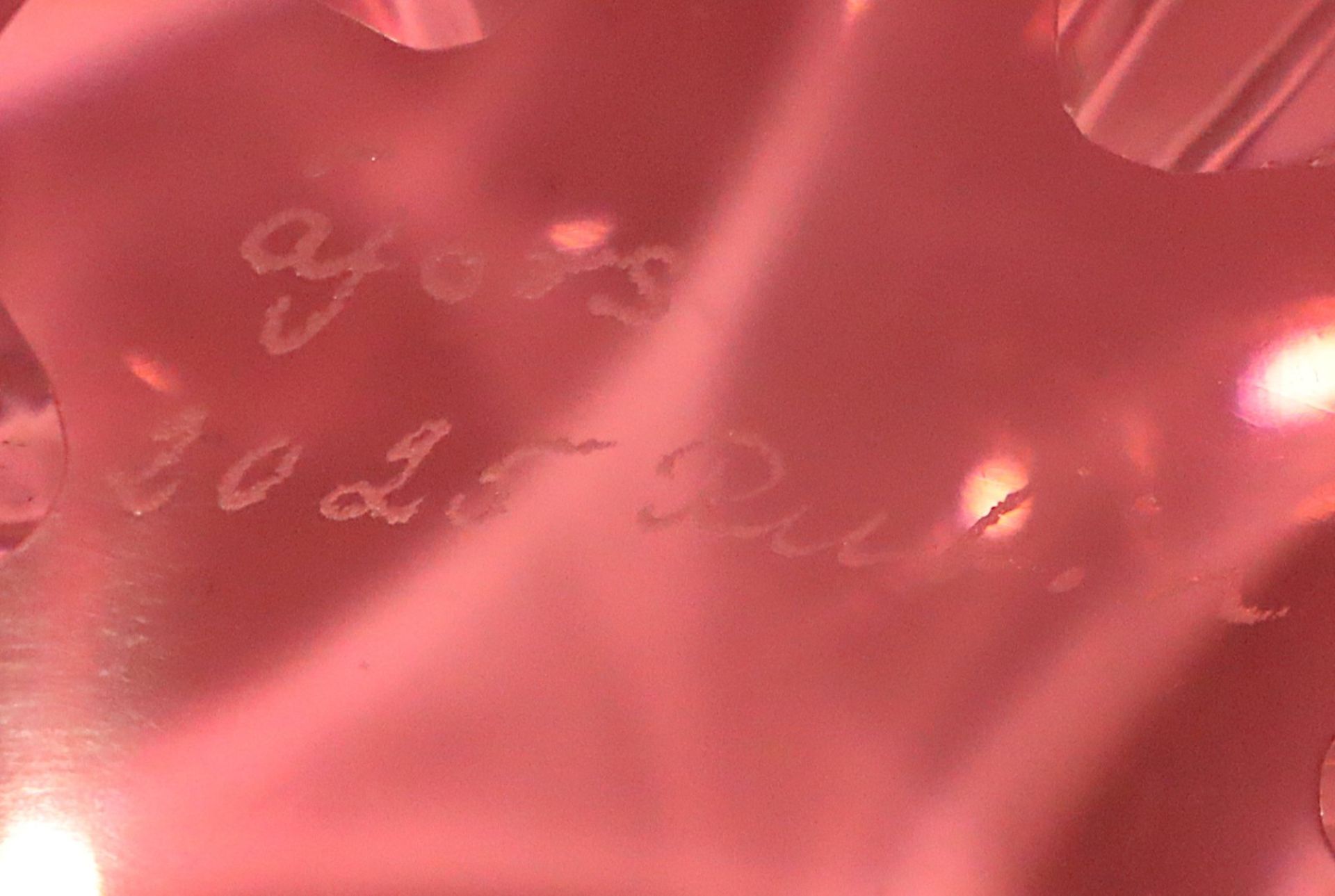 SCHALE, roséfarben getöntes Glas, Dm - Bild 2 aus 2