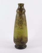 VASE, farbloses, satiniertes Glas,