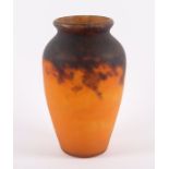 VASE, farbloses, satiniertes Glas,