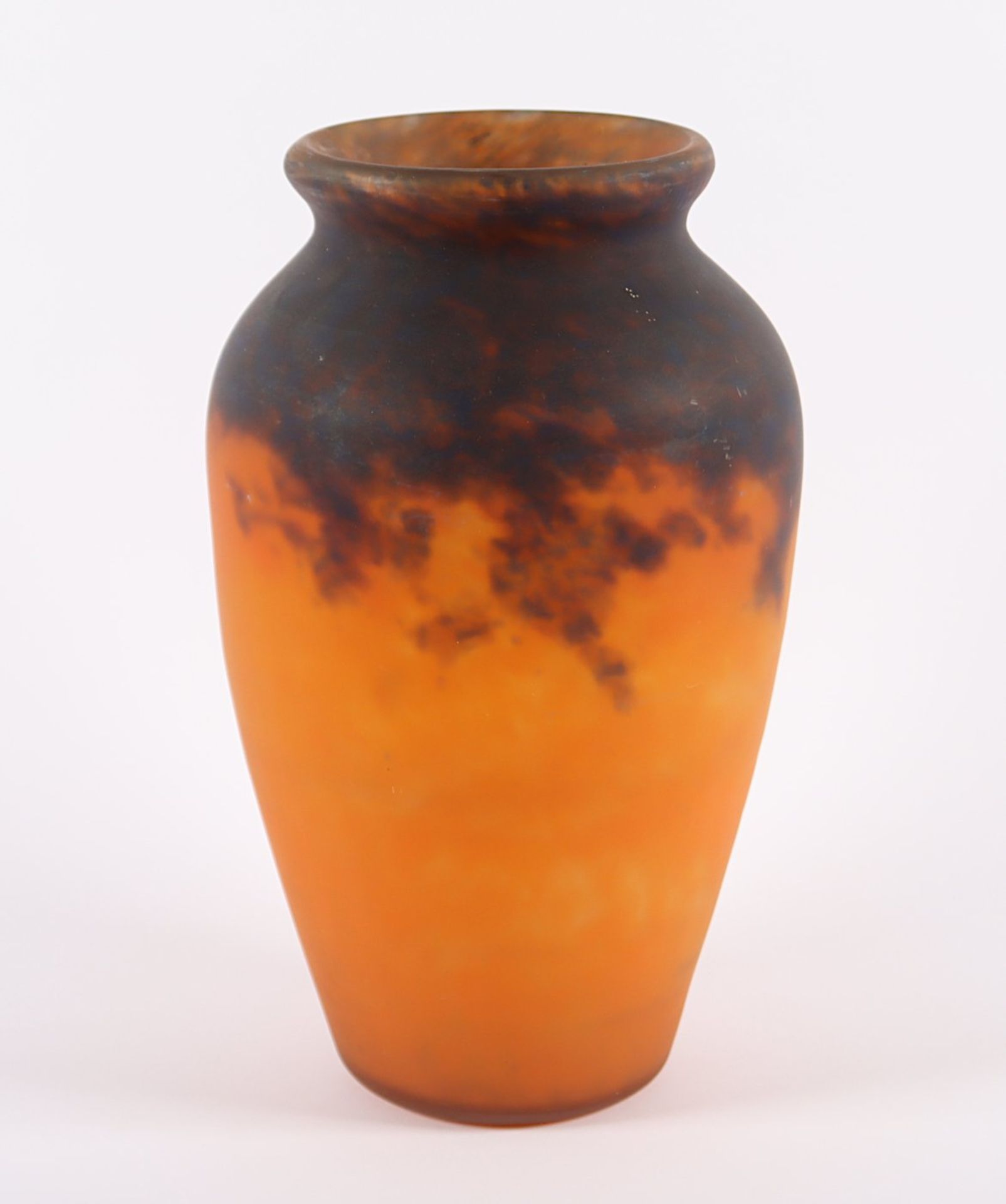 VASE, farbloses, satiniertes Glas,