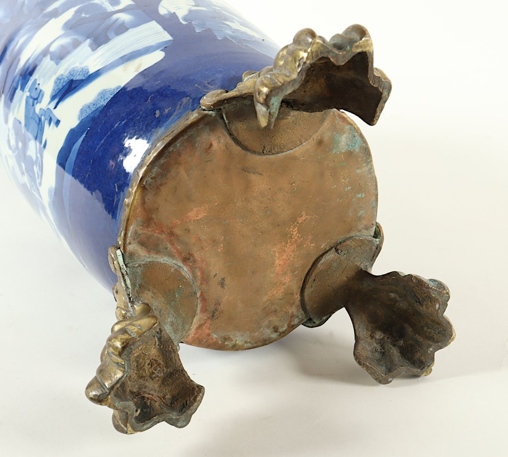 VASE, Porzellan, auf blauen Fond - Bild 4 aus 4