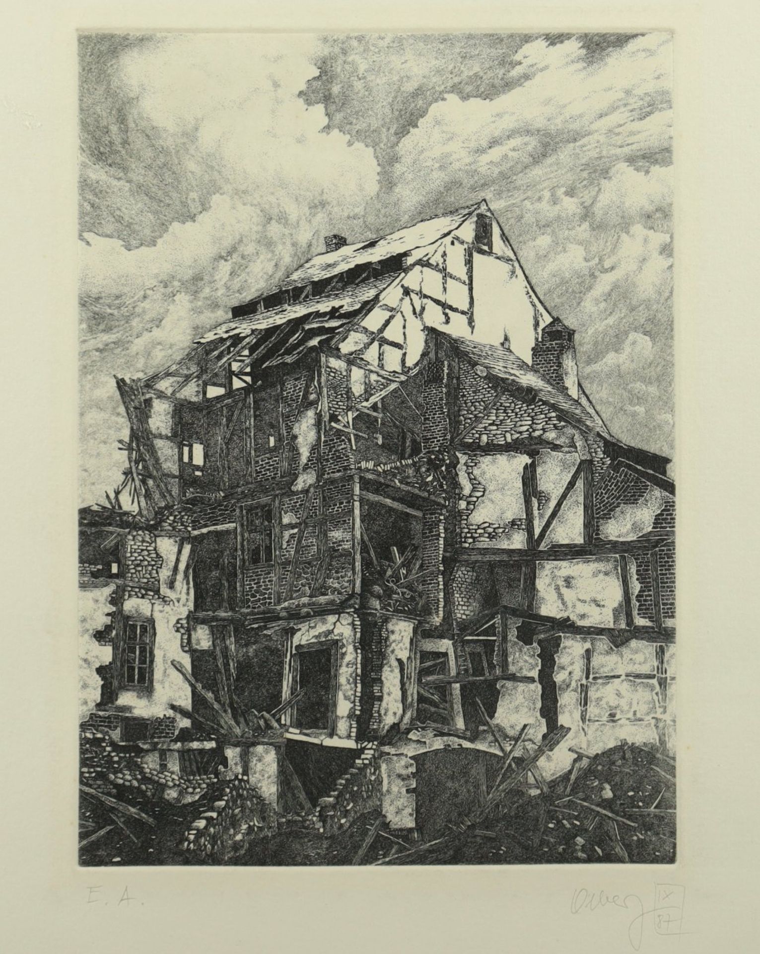 OLBERG, "Haus", Original-Radierung, 24