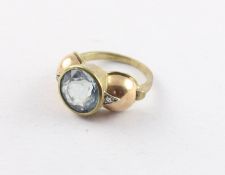 AQUAMARIN-RING, 585/ooo Gelbgold,