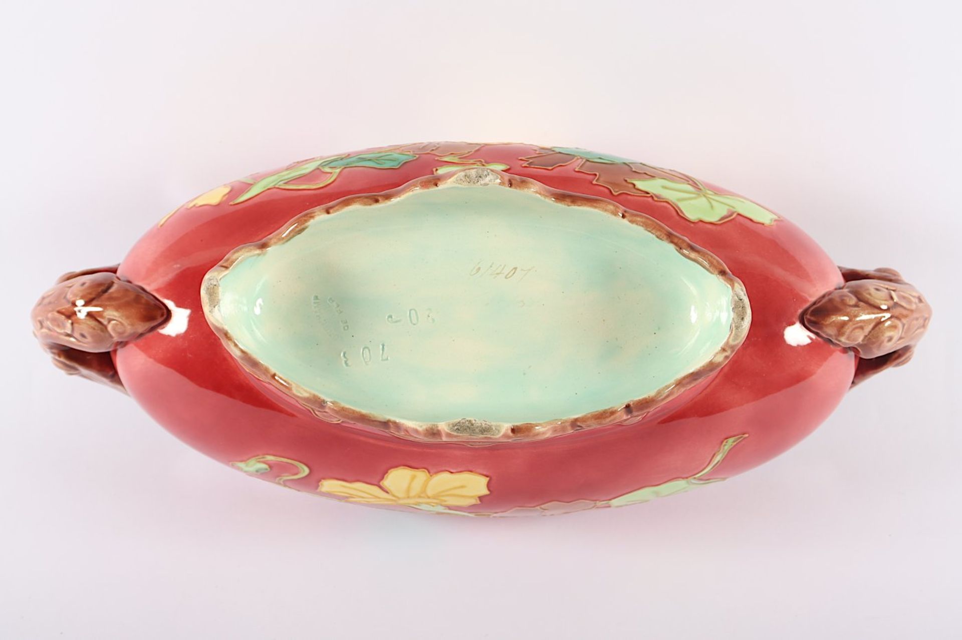 JARDINIÈRE, Keramik, polychrom bemalt, - Bild 3 aus 3