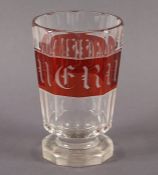 SOUVENIR-BECHER, Glas, geschliffen,