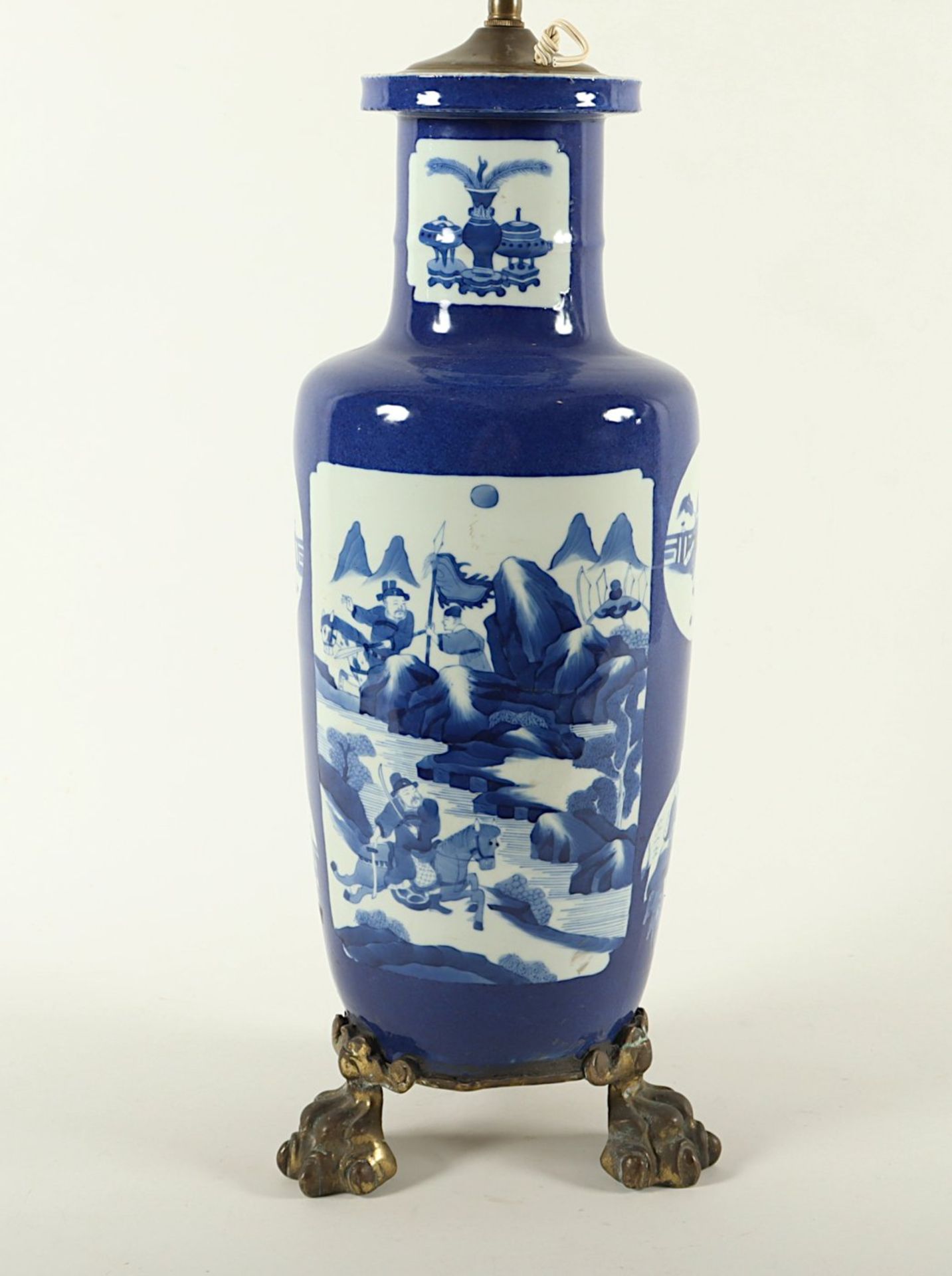 VASE, Porzellan, auf blauen Fond - Bild 3 aus 4