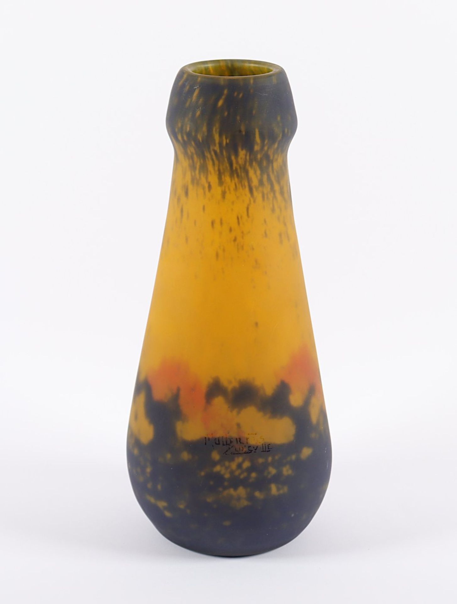 VASE, farbloses, satiniertes Glas,