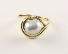 BAROCKPERL-RING, 585/ooo Gelbgold,