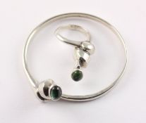 DESIGN-ARMREIF UND RING, Silber,