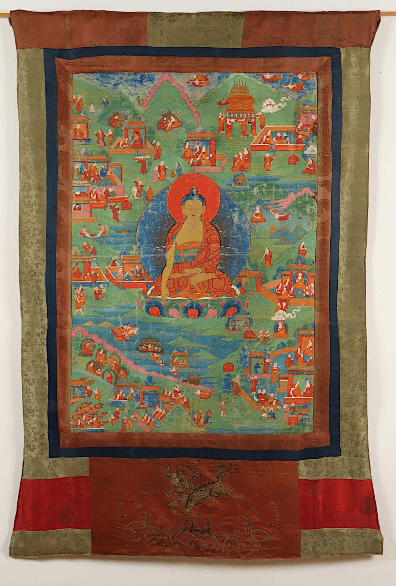 THANGKA BUDDHA SHAKYAMUNI, Gouache auf - Bild 2 aus 4