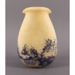 VASE, farbloses, satiniertes Glas,