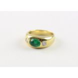 SMARAGD-RING, 750/ooo Gelbgold,