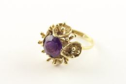 AMETHYST-RING, 585/ooo Gelbgold, RG