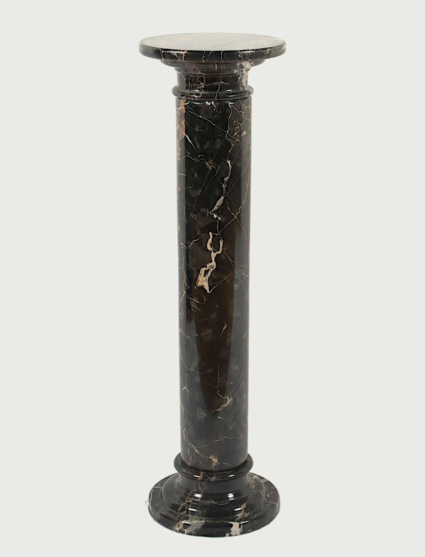 SÄULE, schwarzer Marmor, H 95, besch., - Image 4 of 4