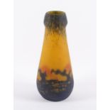 VASE, farbloses, satiniertes Glas,