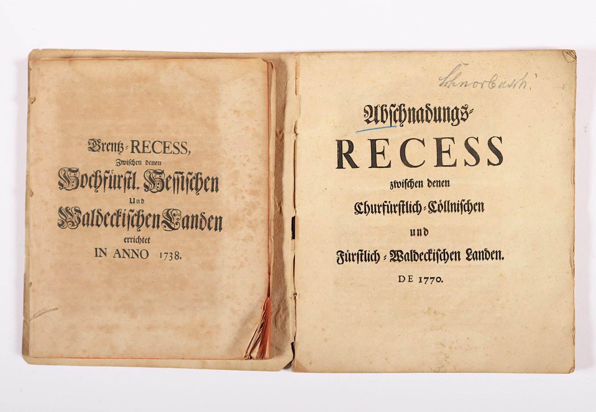 ZWEI RECESS-BÜCHER, Grenz-Recess