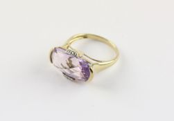 AMETHYST-RING, 375/ooo Gelbgold, RG