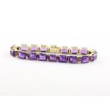 AMETHYST-ARMBAND, 585/ooo Gelbgold,