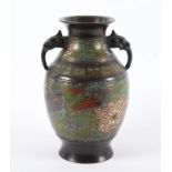 VASE, Bronze, braun patiniert,