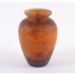 VASE, farbloses, satiniertes Glas,