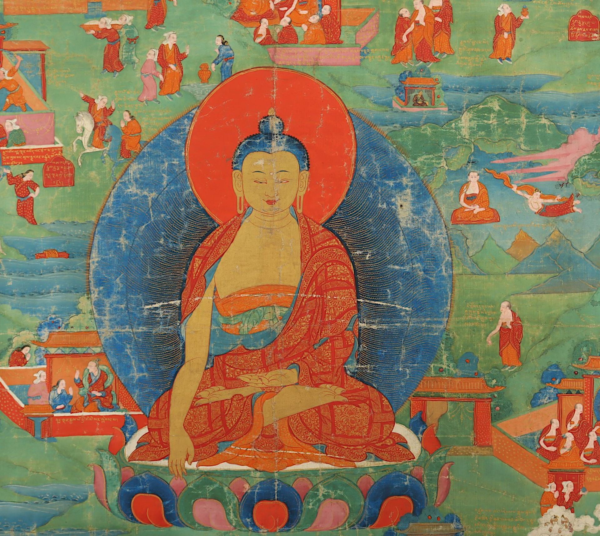THANGKA BUDDHA SHAKYAMUNI, Gouache auf - Bild 3 aus 4