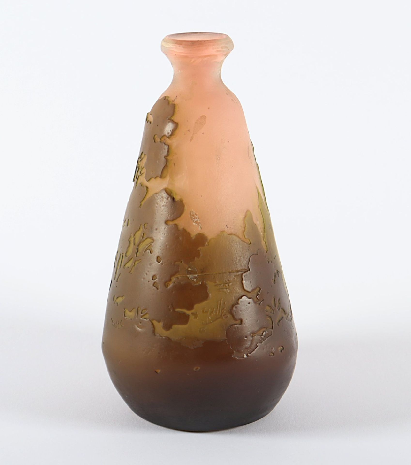 VASE, farbloses, satiniertes Glas, - Image 2 of 5