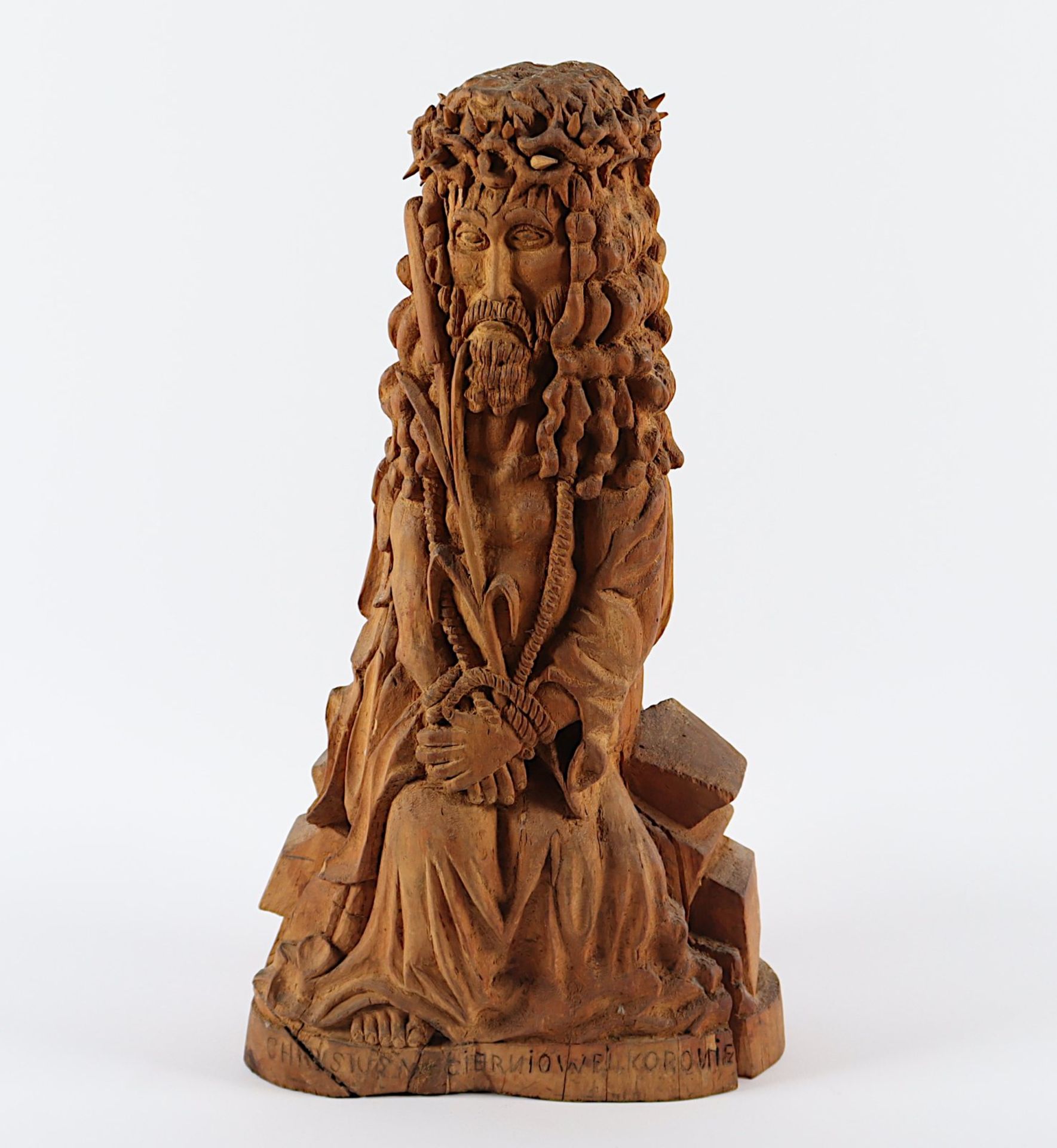 CHRISTUS MIT DER DORNENKRONE, Holz,