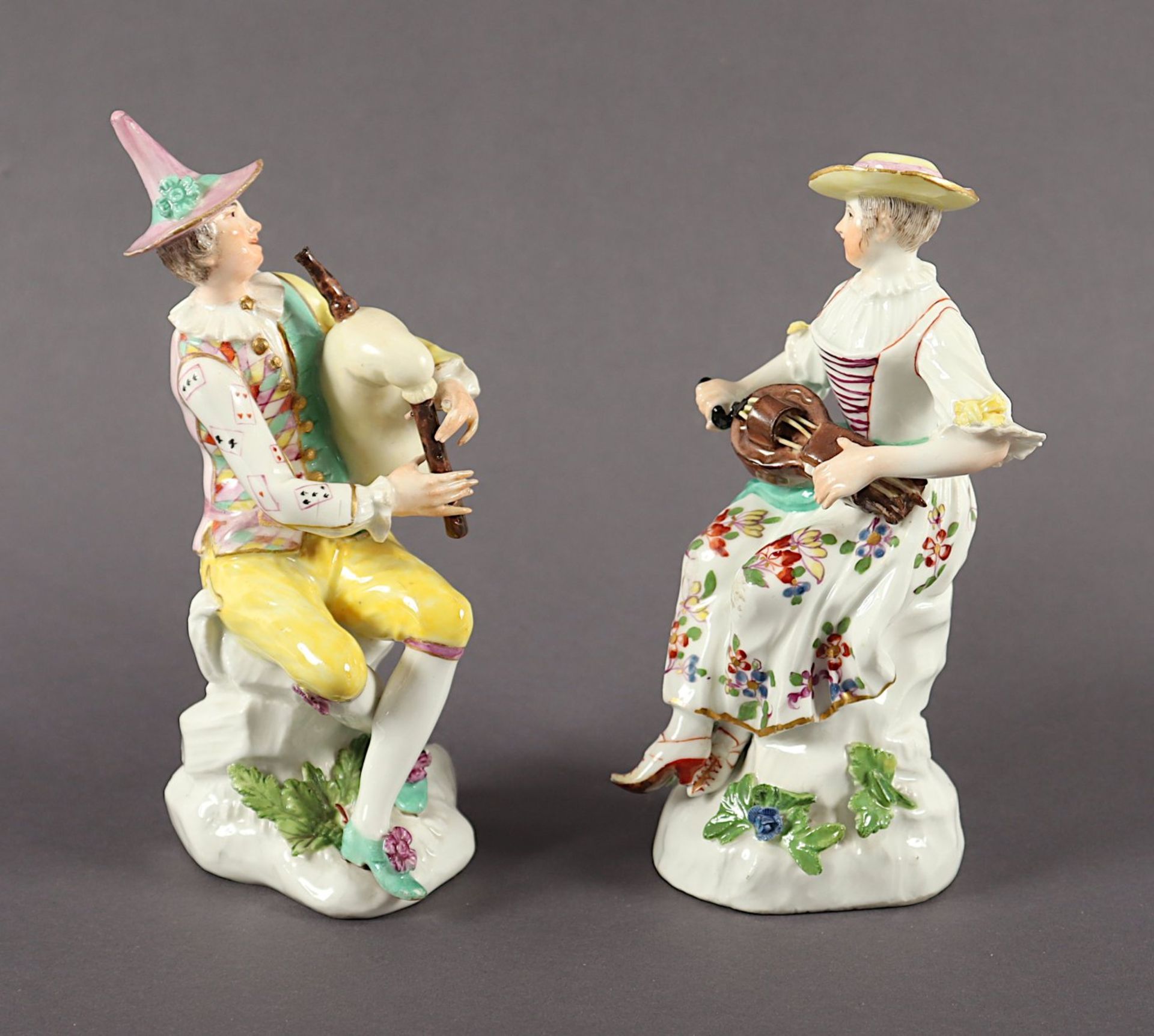 ZWEI FIGUREN, "Harlekin mit Dudelsack" - Bild 2 aus 5