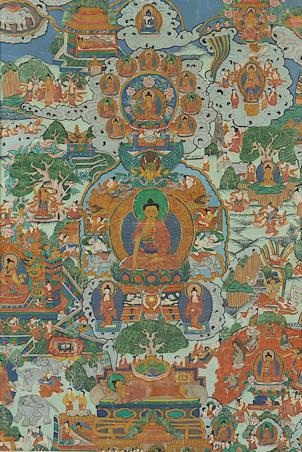 THANGKA BUDDHA SHAKYAMUNI, Gouache auf