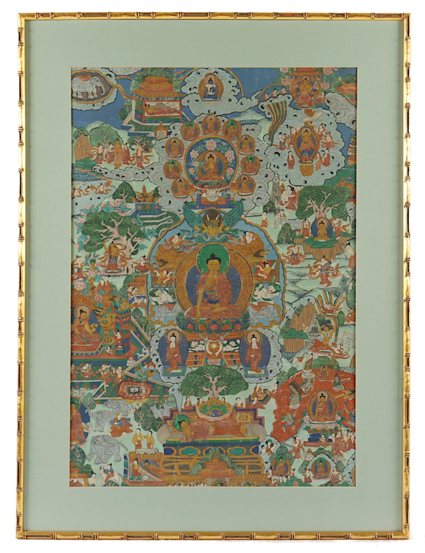 THANGKA BUDDHA SHAKYAMUNI, Gouache auf - Bild 2 aus 3