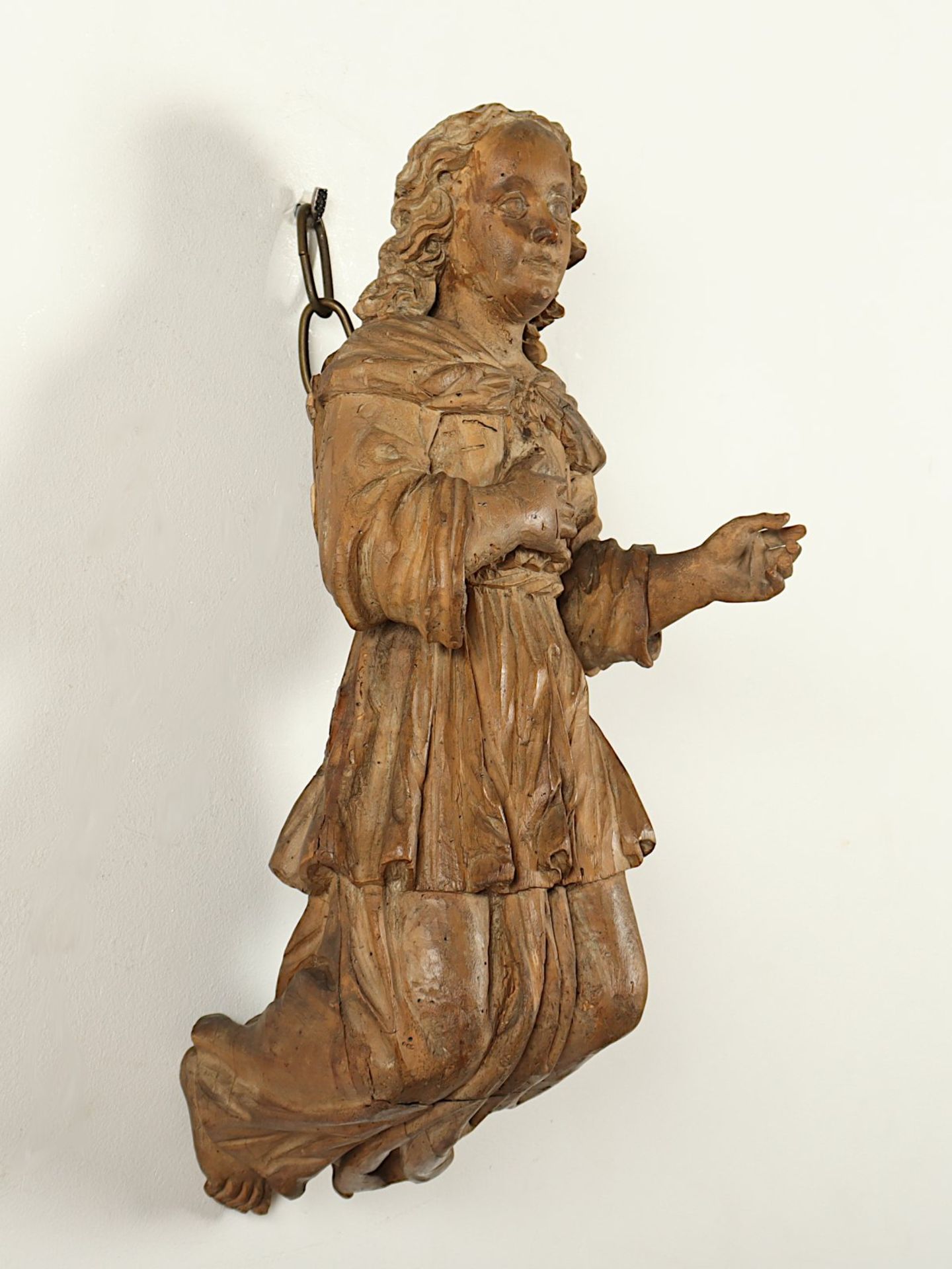 HEILIGENFIGUR, Holz, geschnitzt, - Bild 2 aus 3