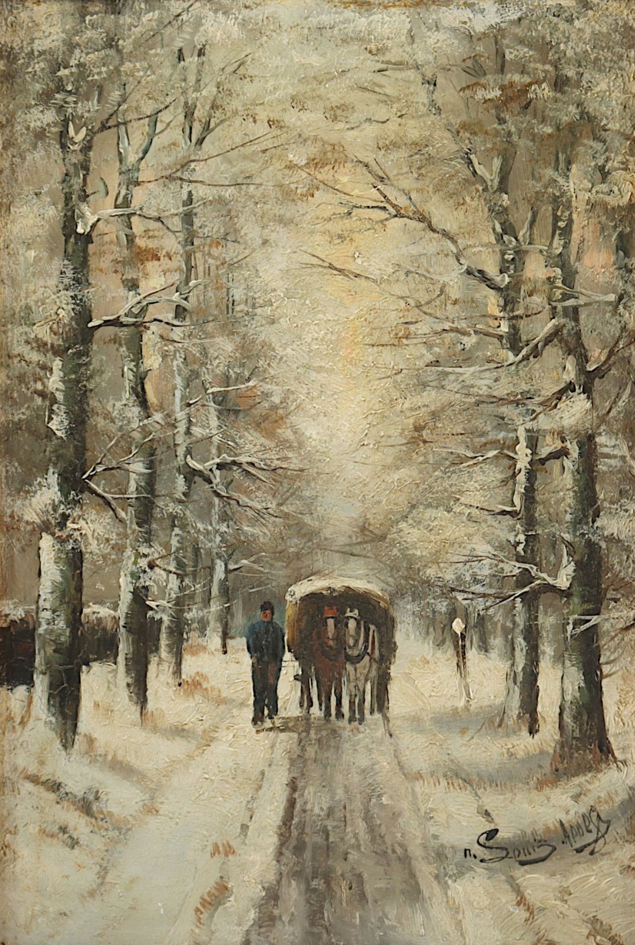 MALER UM 1900, "Winterlandschaft mit - Bild 2 aus 3