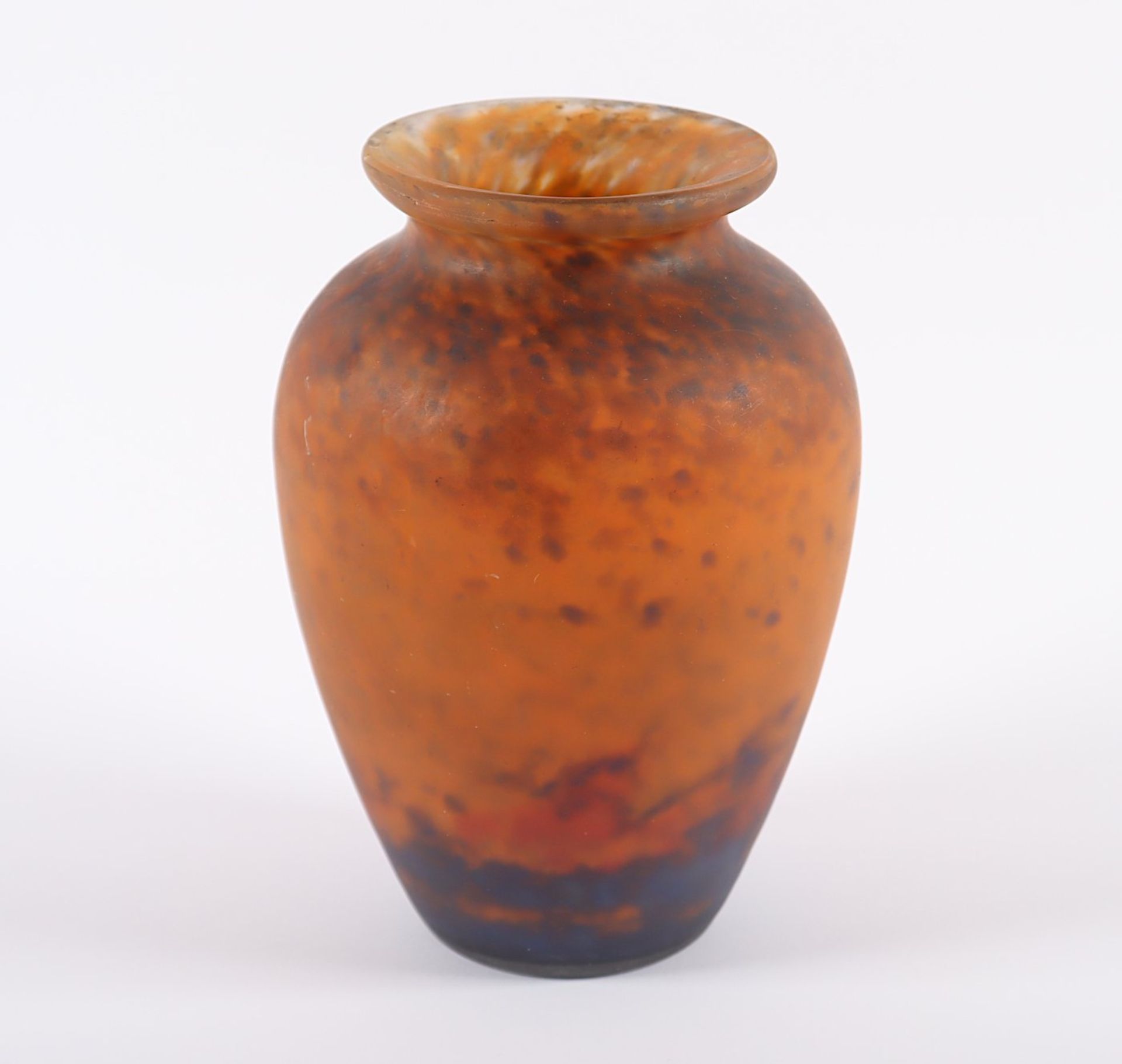 VASE, farbloses, satiniertes Glas,