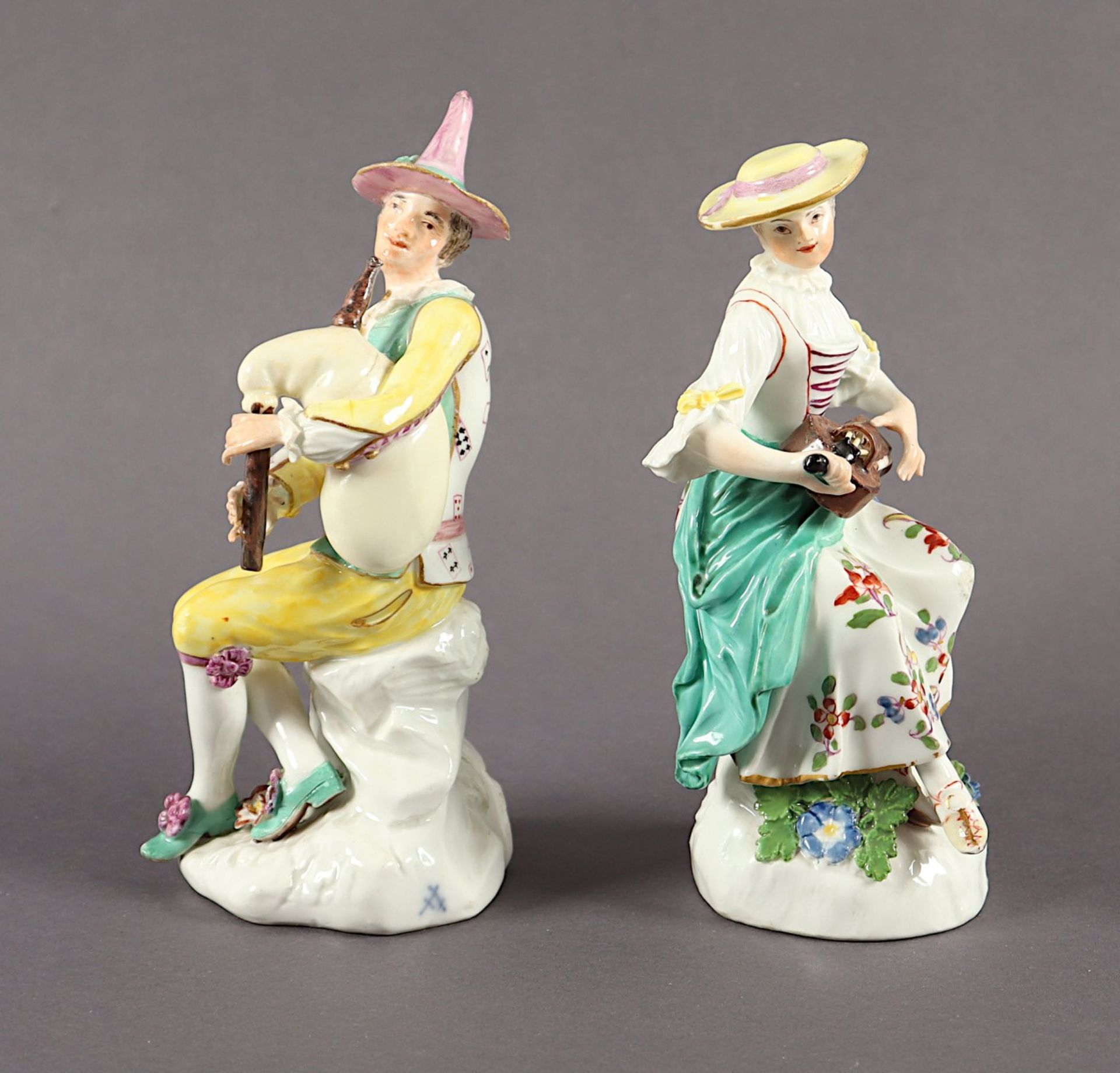 ZWEI FIGUREN, "Harlekin mit Dudelsack" - Bild 3 aus 5