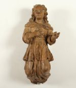 HEILIGENFIGUR, Holz, geschnitzt,