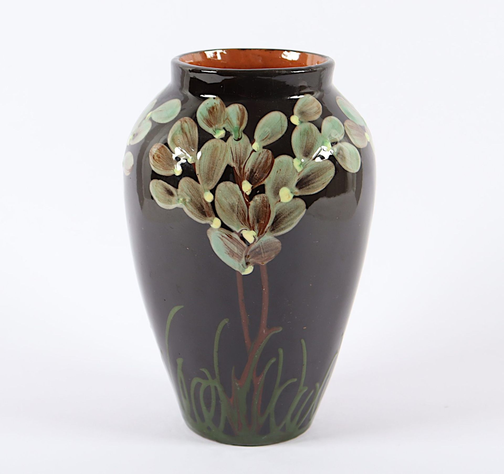 JUGENDSTIL-VASE, Steinzeug,