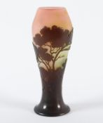 VASE, farbloses, satiniertes Glas,