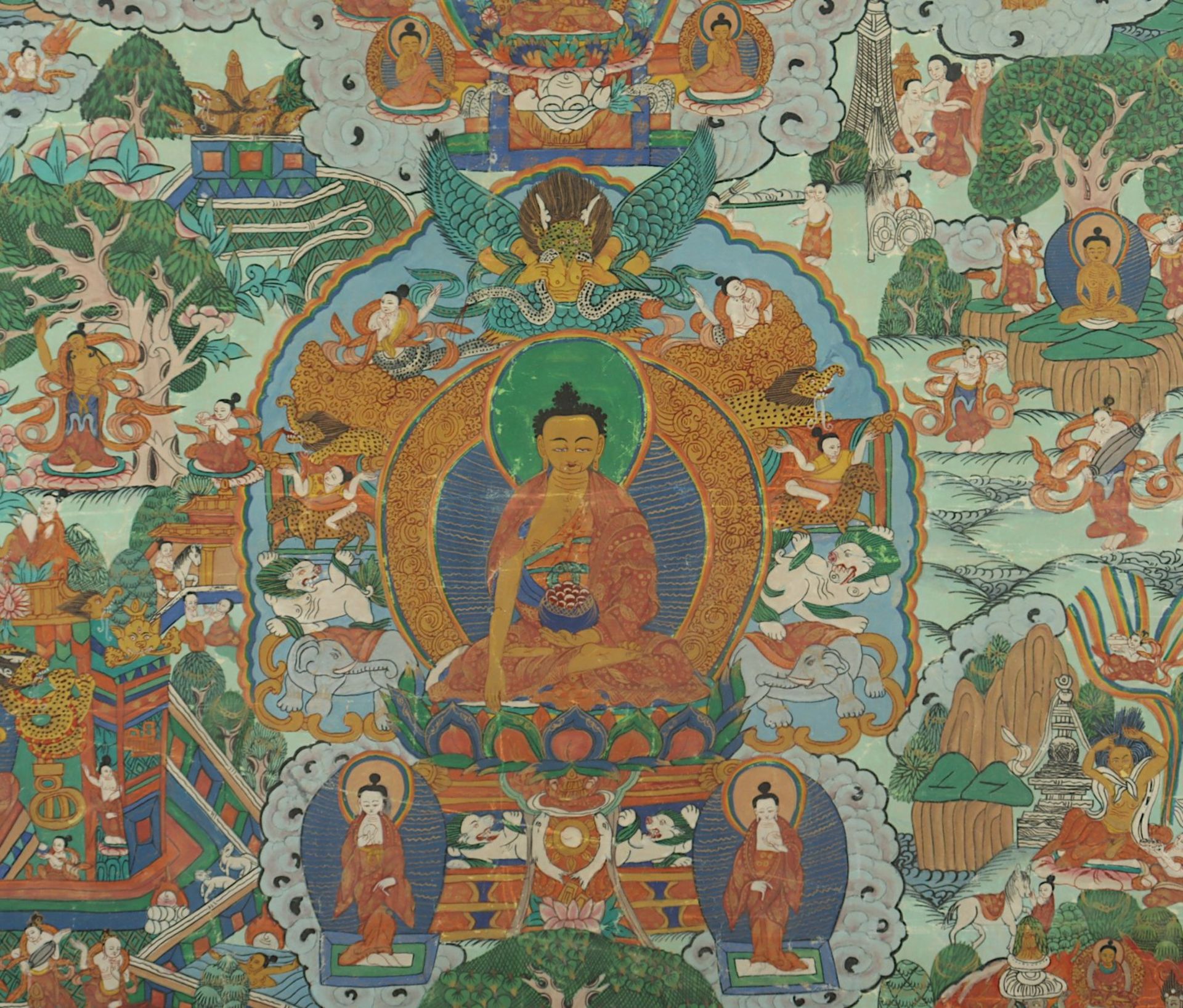 THANGKA BUDDHA SHAKYAMUNI, Gouache auf - Bild 3 aus 3