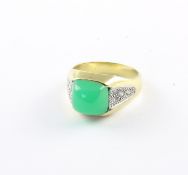 CHRYSOPRAS-RING, 585/ooo Gelbgold,