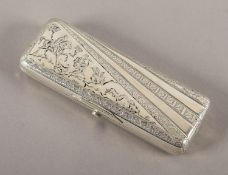 ETUI, Silber geprüft, Gravurdekor, L