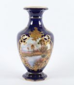 KLEINE VASE, Keramik, blau glasiert,